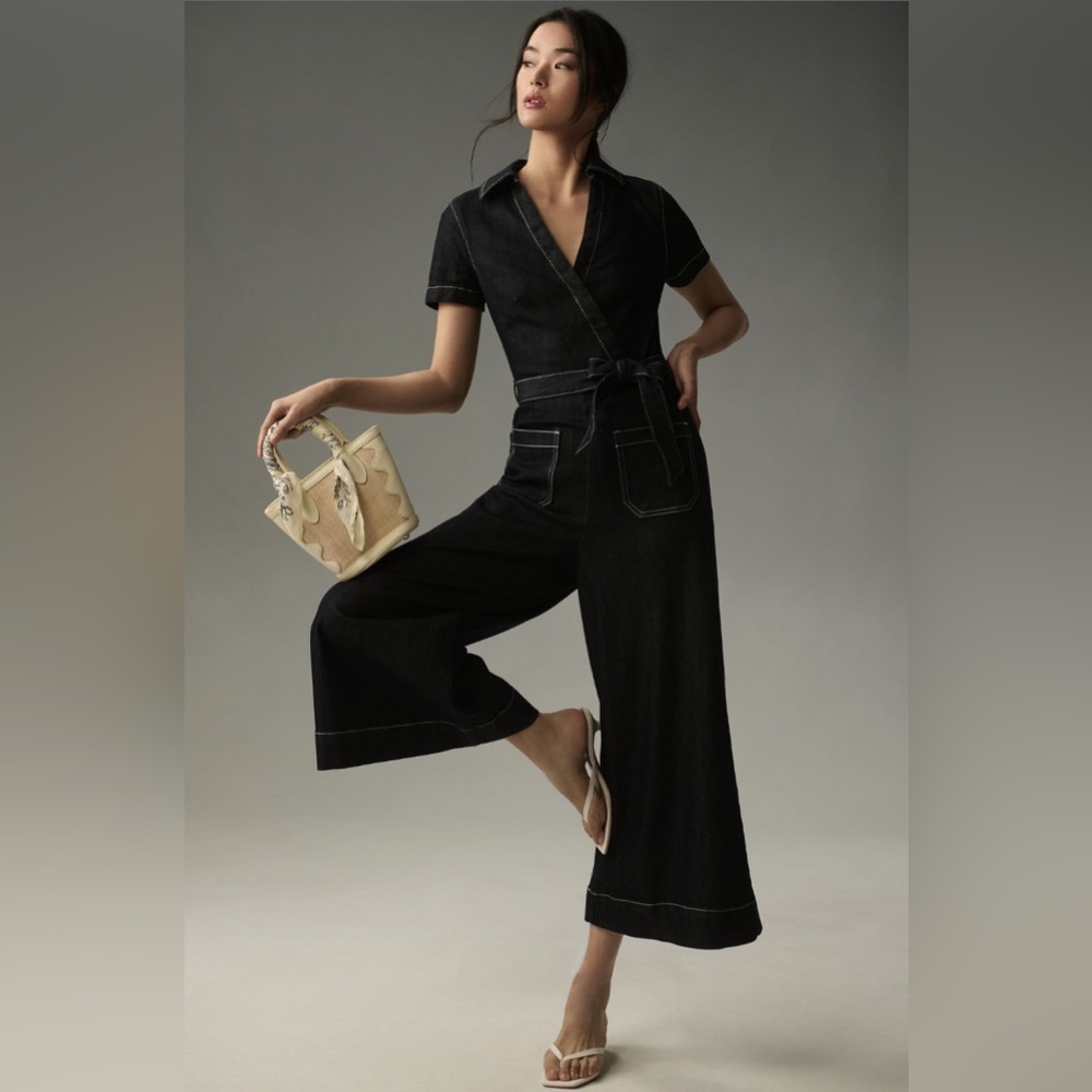 ✨ Anthropologie Colette Wrap Jumpsuit Sz 6 - Picture 2 of 7